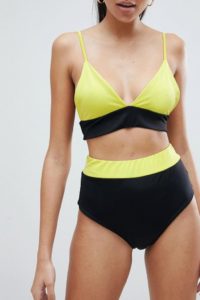 PrettyLittleThing - Bikinihose mit Farbblock-Design - Mehrfarbig - Farbe:Mehrfarbig