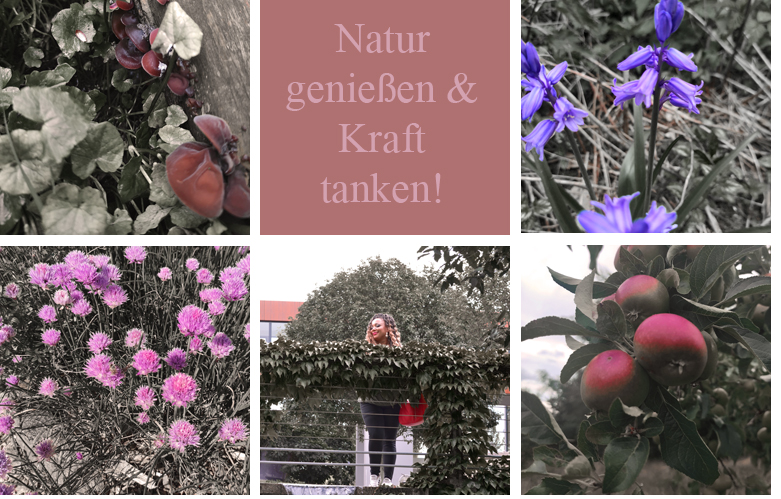 Mental Load Collage mit Naturbildern